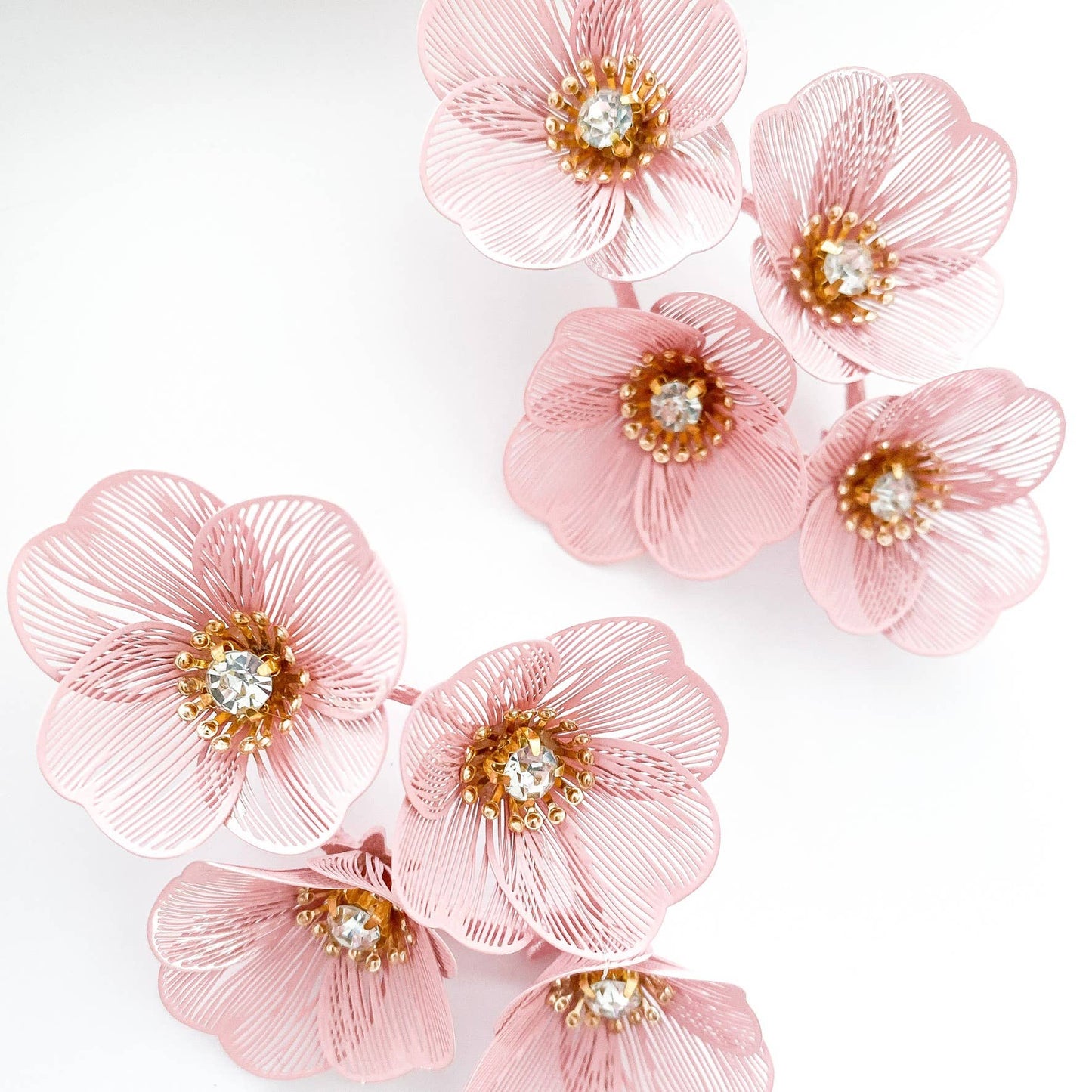 Large Statement Oh Baby Pink Flower Earrings