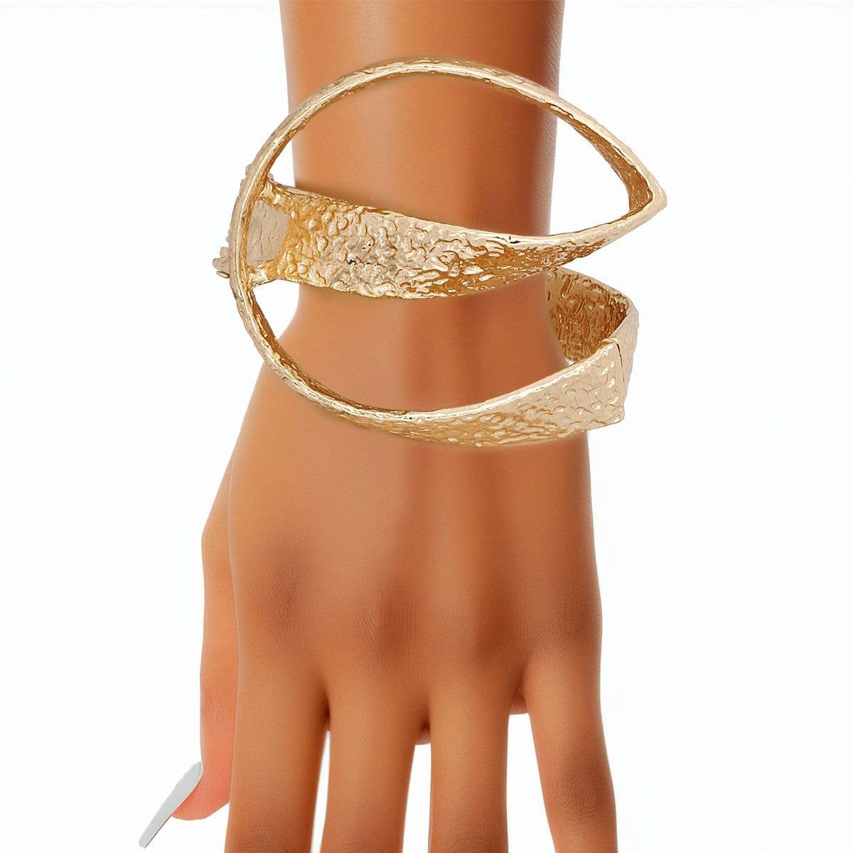 Cuff Artistic Gold Hinge Bracelet