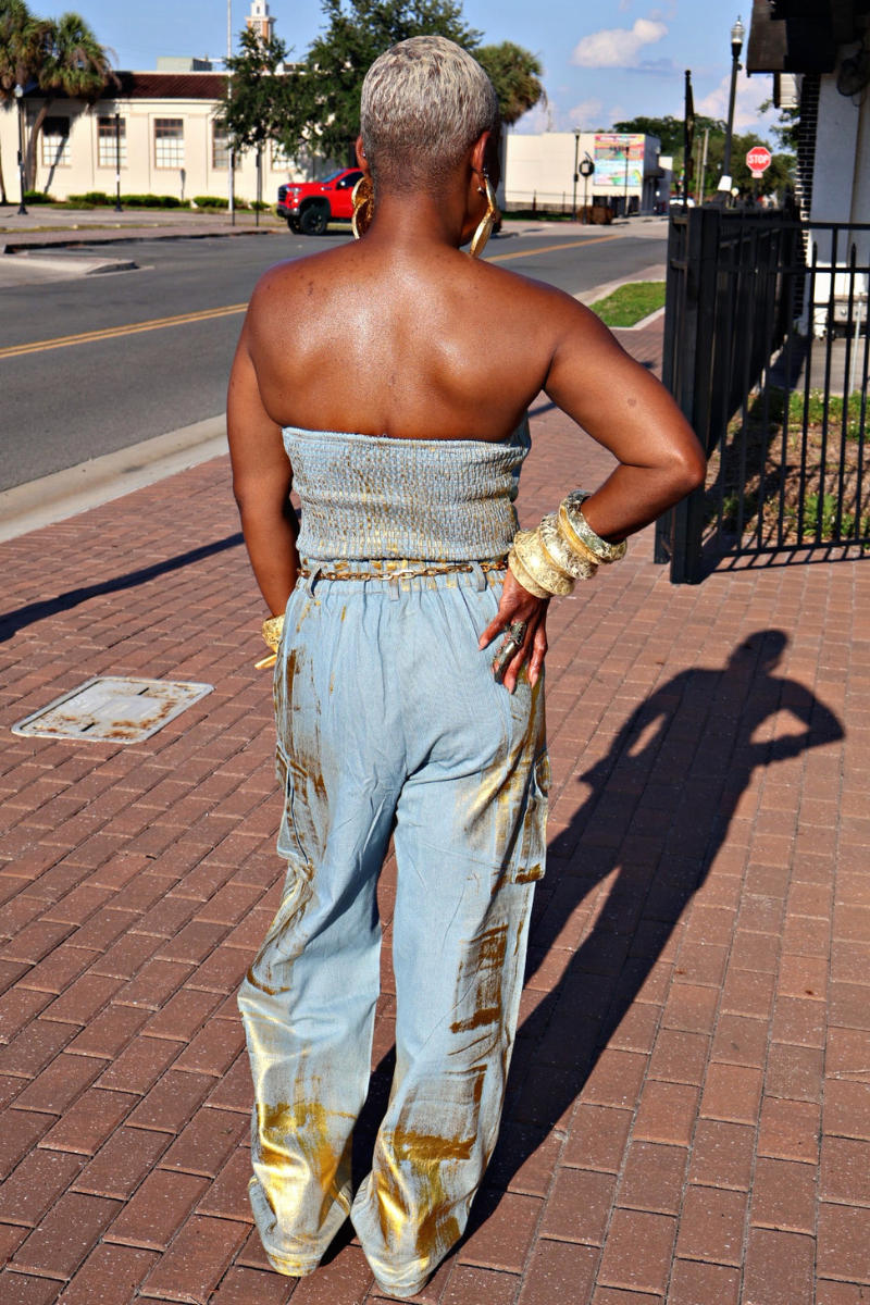 Metallic Denim Fusion Jumpsuit II (FINAL SALE)