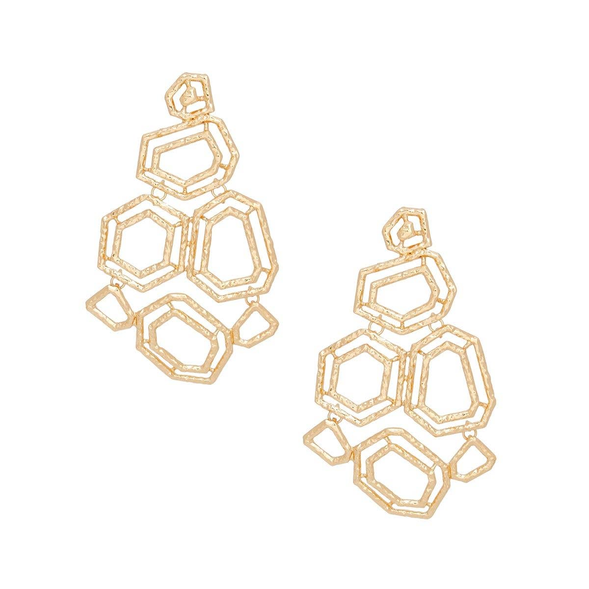 Gold Geometric Structured Earrings