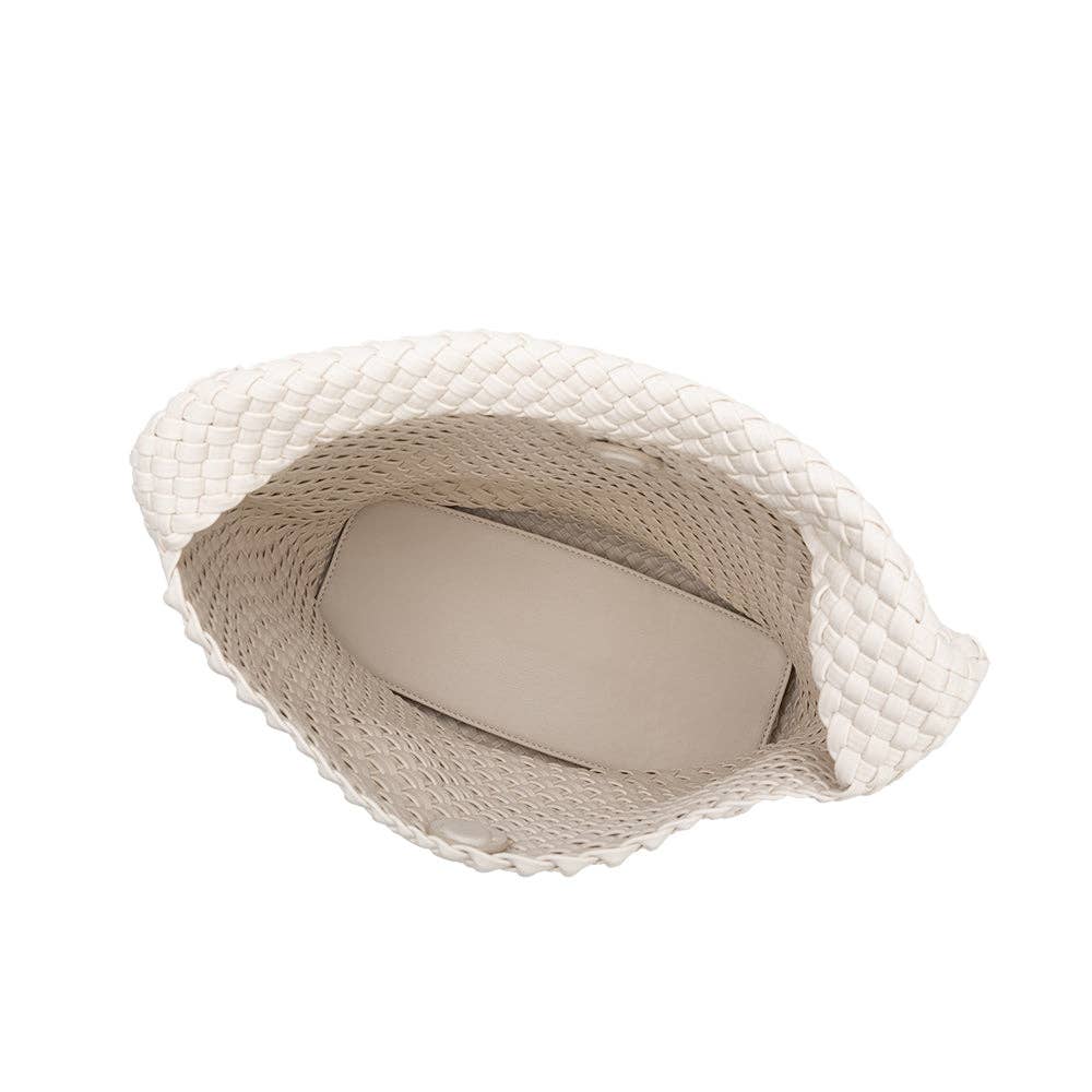 Johanna White Large Recycled Vegan Shoulder Bag