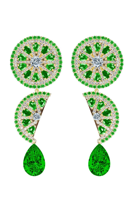 Green Lime 18K Gold Plated  Drop Earrings