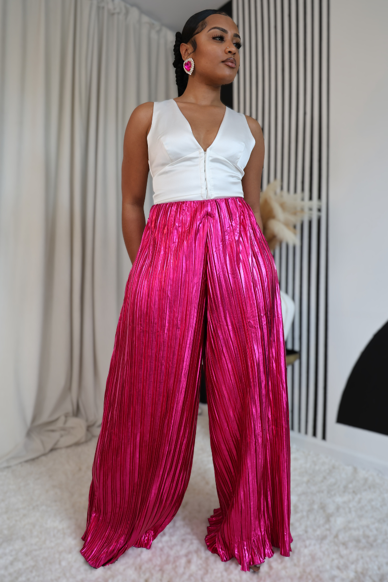 Radiant Rose Pleated Pants