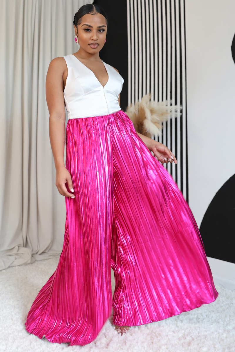 Radiant Rose Pleated Pants