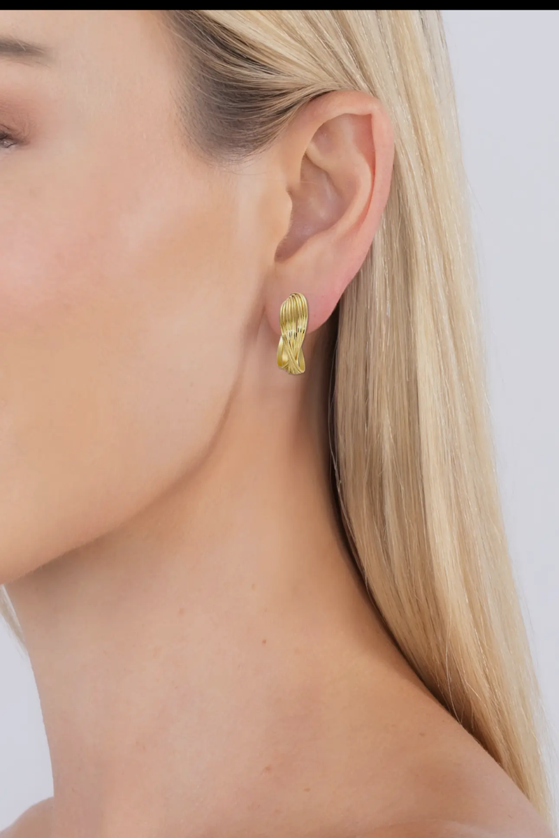 Golden Swirl Loop Earrings