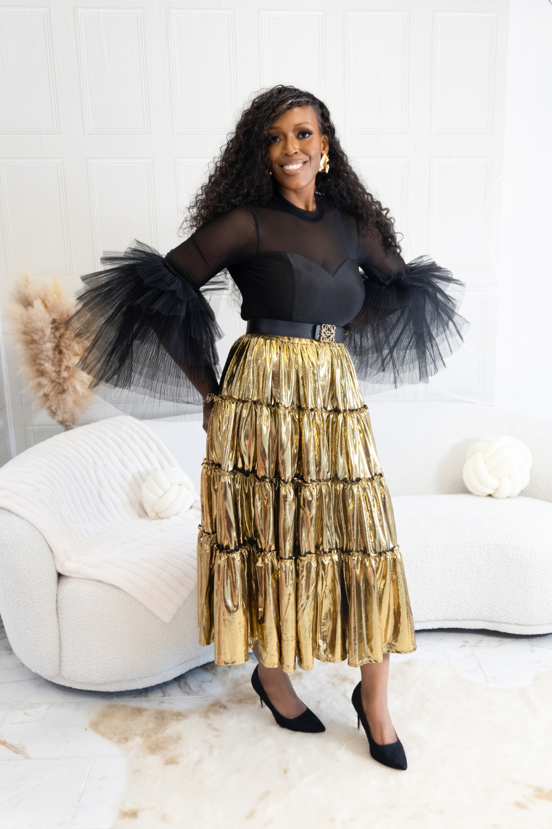 Golden Aura Maxi Skirt