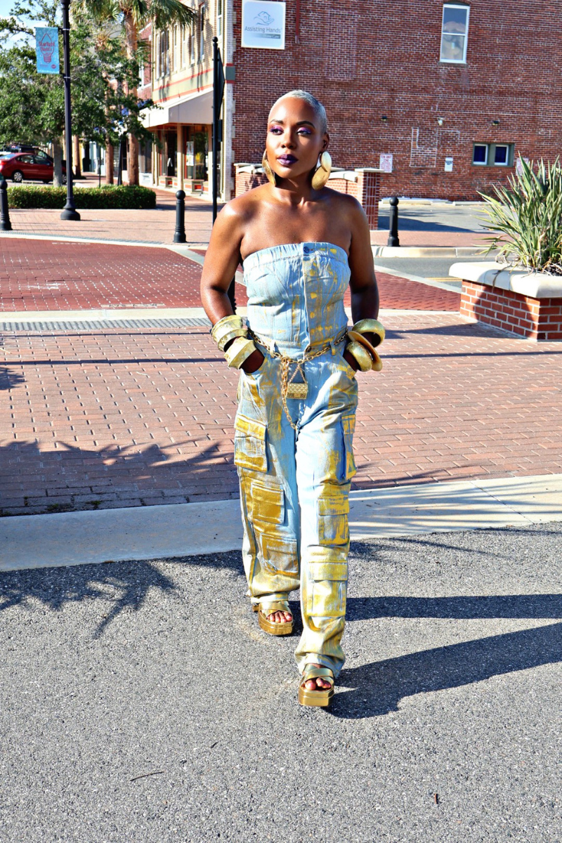 Metallic Denim Fusion Jumpsuit II (FINAL SALE)