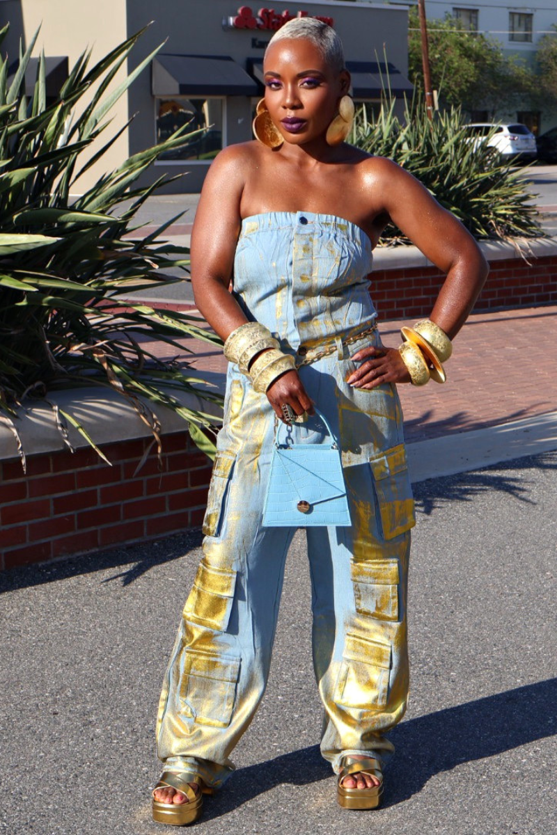 Metallic Denim Fusion Jumpsuit II (FINAL SALE)