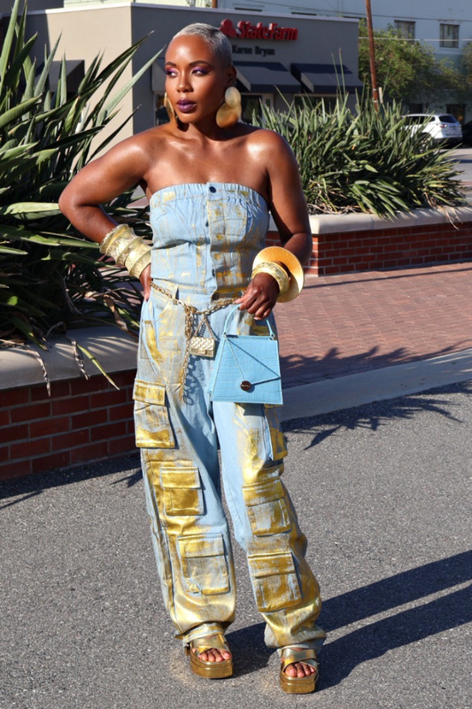 Metallic Denim Fusion Jumpsuit II (FINAL SALE)