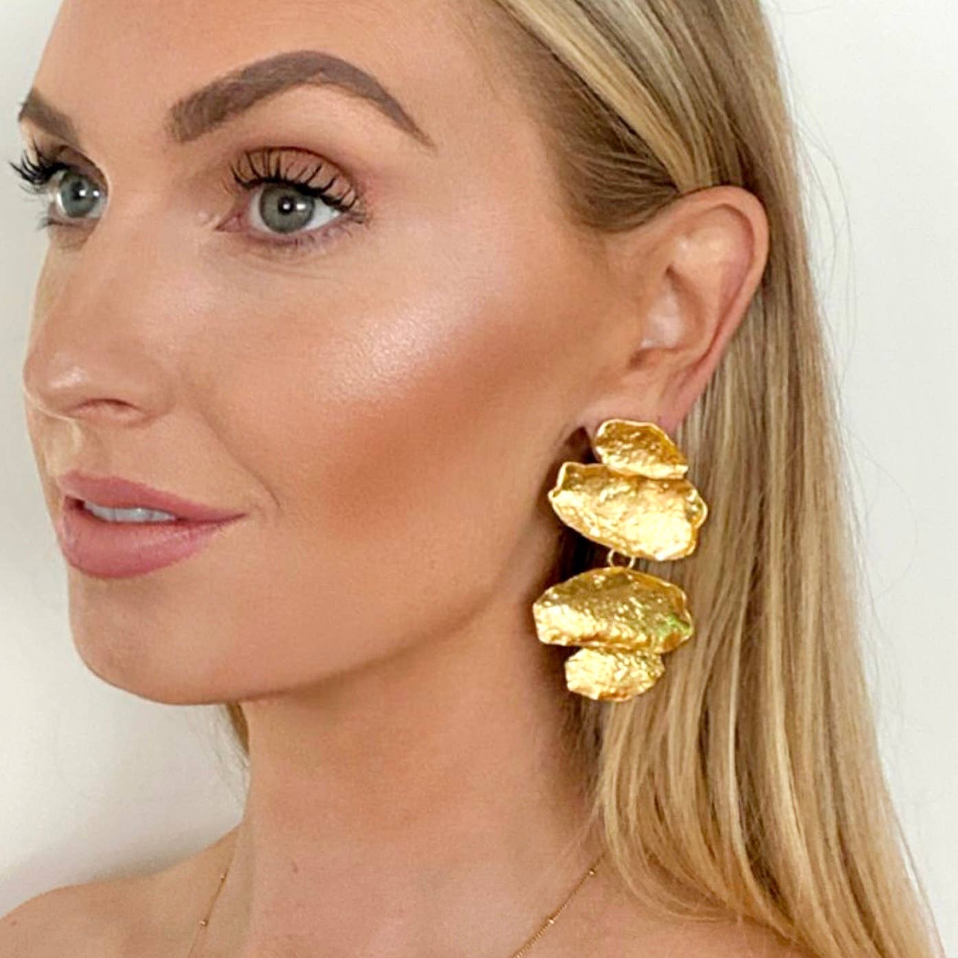 Geometric Gold Statement Earrings