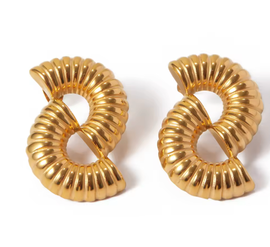 Puffy Half Shell Hoop Earrings