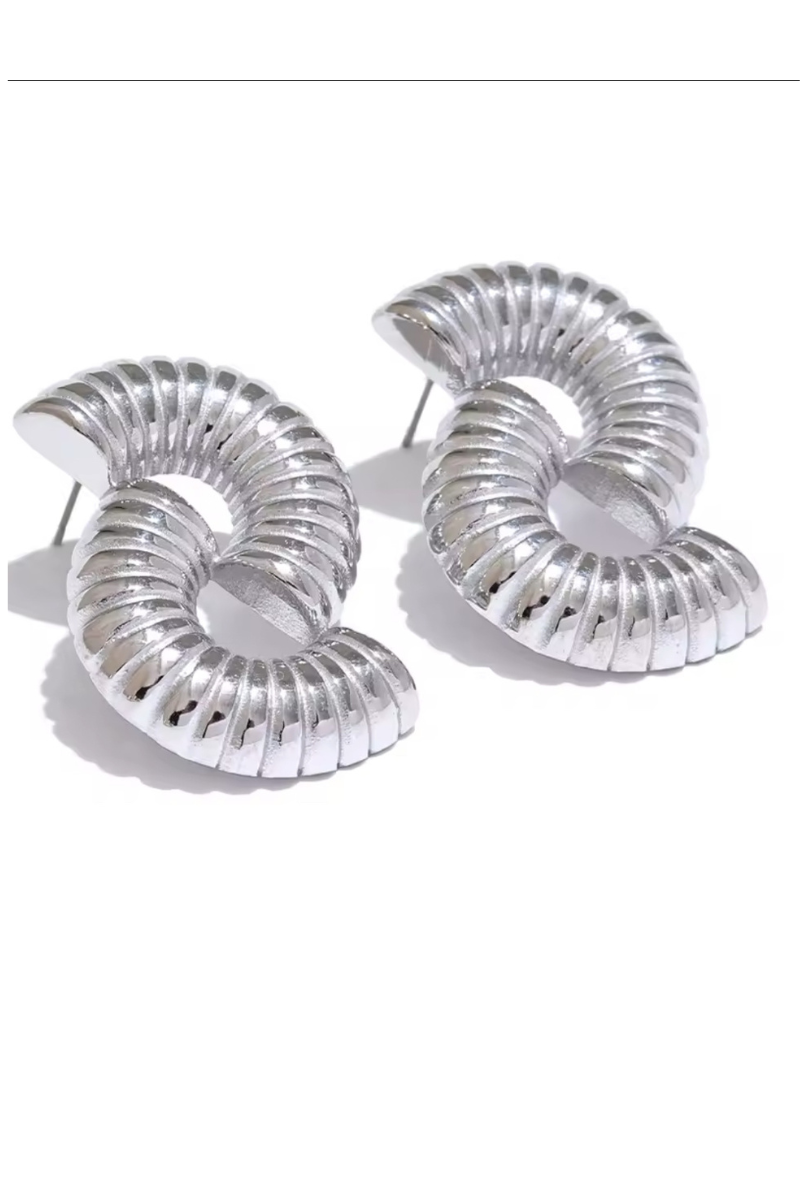 Puffy Hard Shell Hoop Earrings