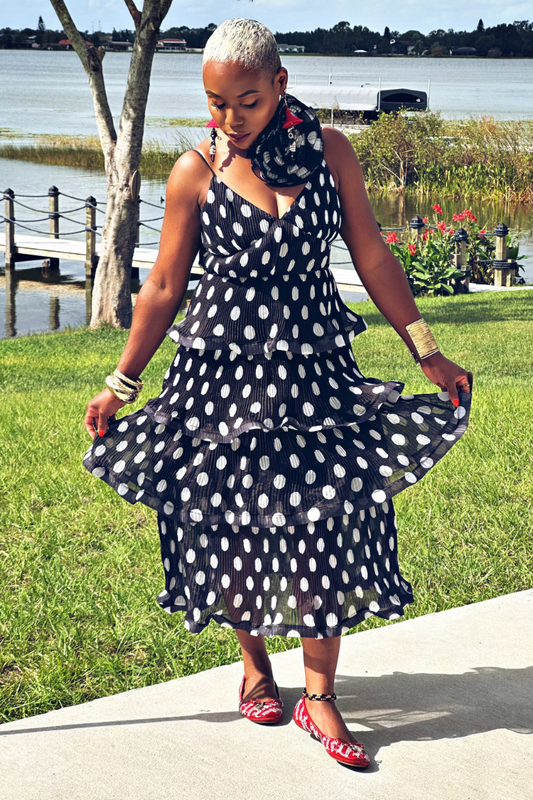 Polka Dot Charm Midi Dress (FINAL SALE)