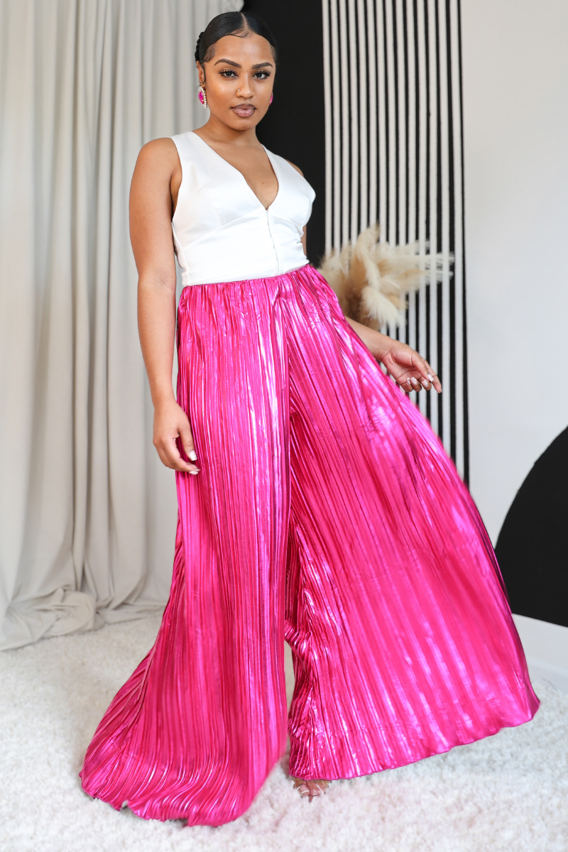 Radiant Rose Pleated Pants