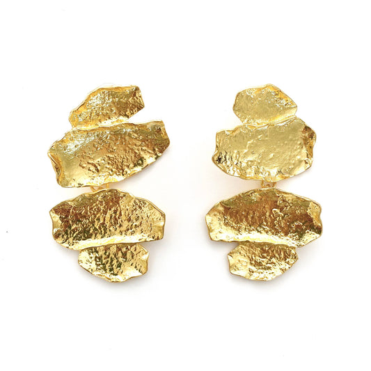 Geometric Gold Statement Earrings